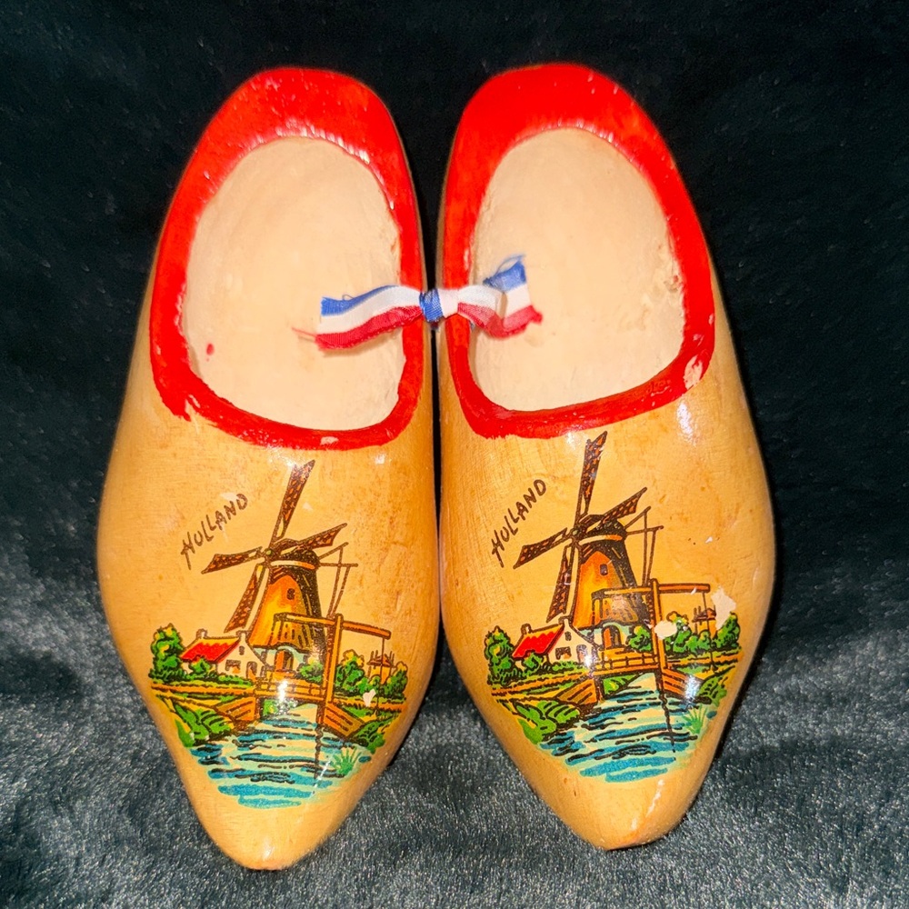 Holland‎ Colorful Wooden Clogs with Windmill Design